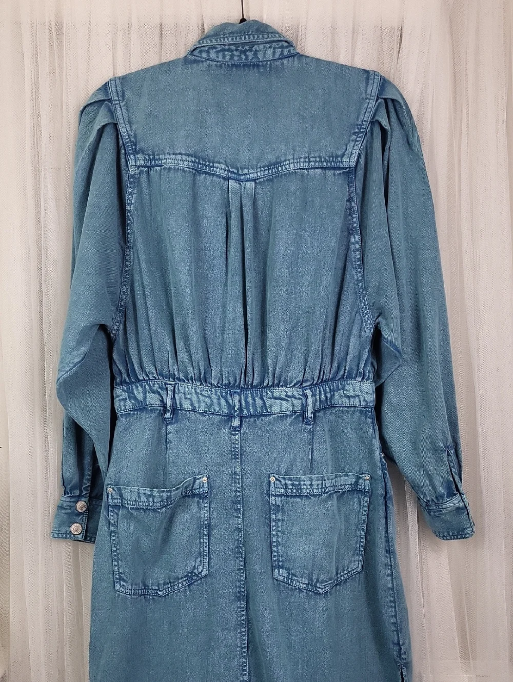 NWOT Free People mad love small denim midi dress‎ in Skyfall. Size M